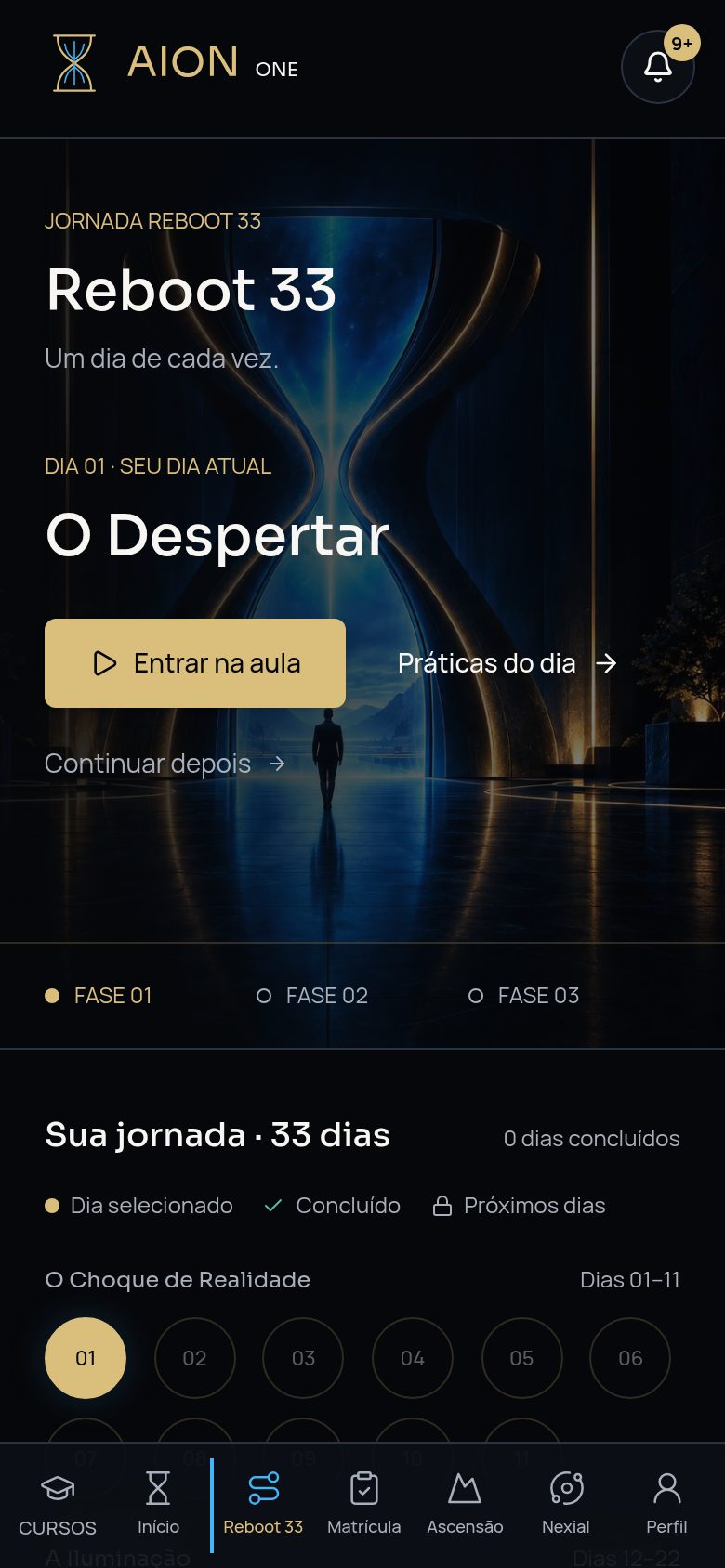 Tela Reboot 33 no celular