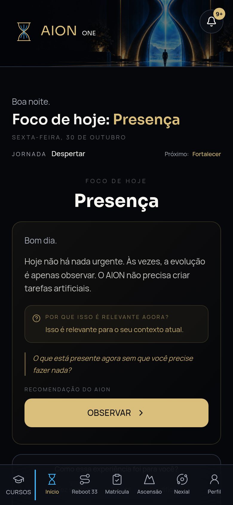 Tela Meu Dia no celular